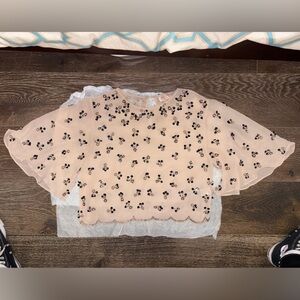 GATSBY LADY Floral Bead Embroidered Blouse